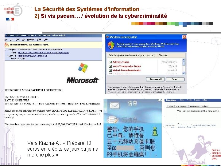 La Sécurité des Systèmes d’Information 2) Si vis pacem… / évolution de la cybercriminalité