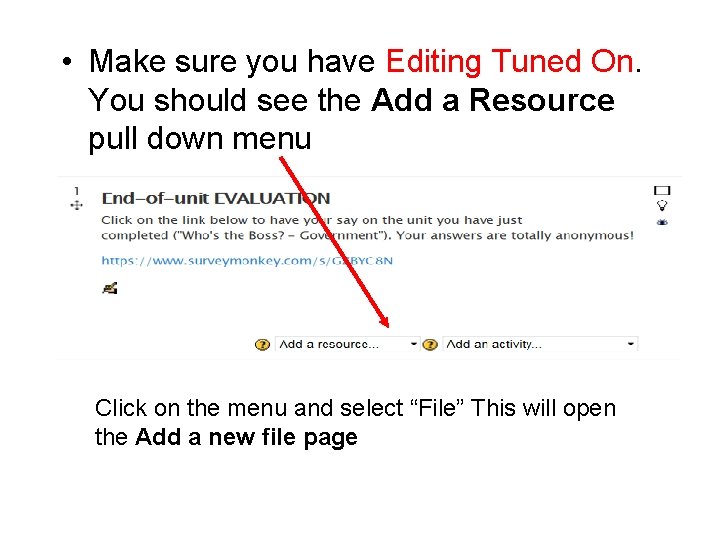  • Make sure you have Editing Tuned On. You should see the Add