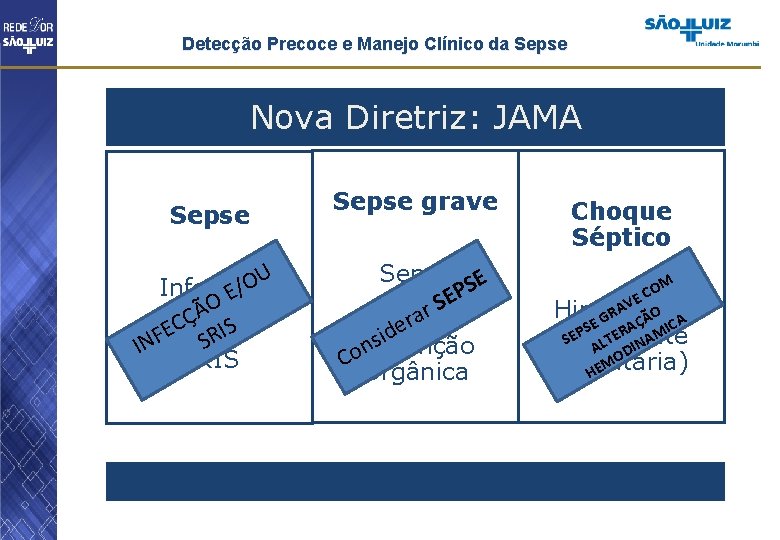 Detecção Precoce e Manejo Clínico da Sepse Nova Diretriz: JAMA Sepse U O /