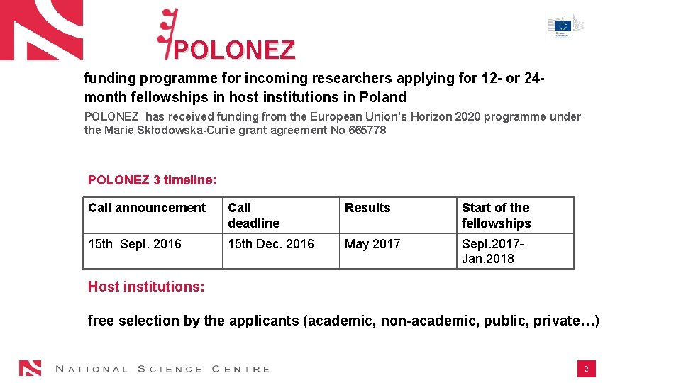 POLONEZ funding programme for incoming researchers applying for 12 - or 24 month fellowships