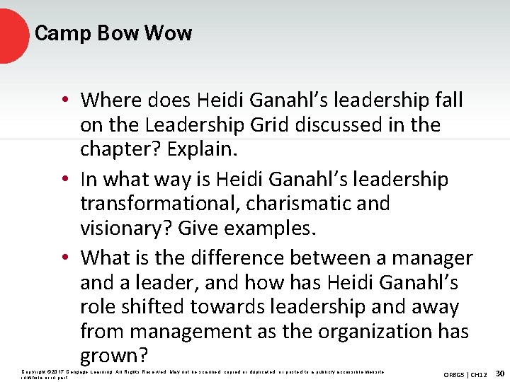 Camp Bow Wow • Where does Heidi Ganahl’s leadership fall on the Leadership Grid