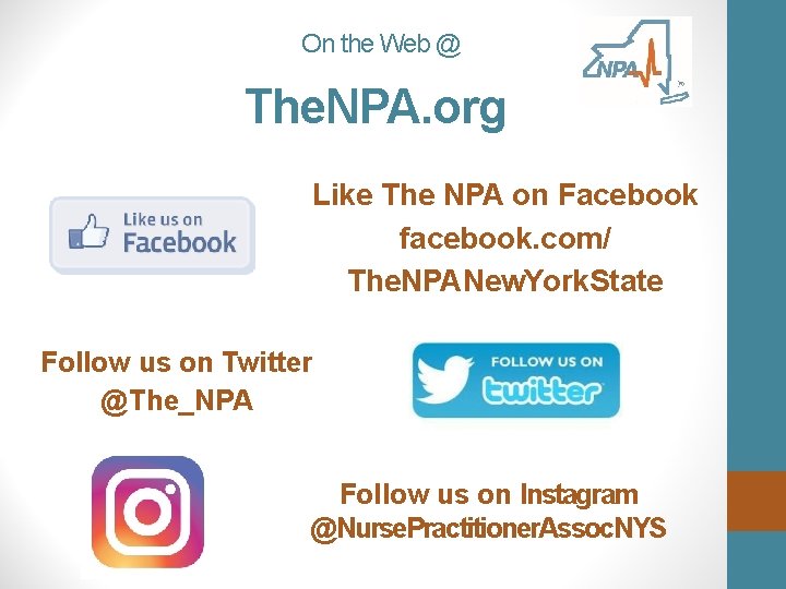 On the Web @ The. NPA. org Like The NPA on Facebook facebook. com/