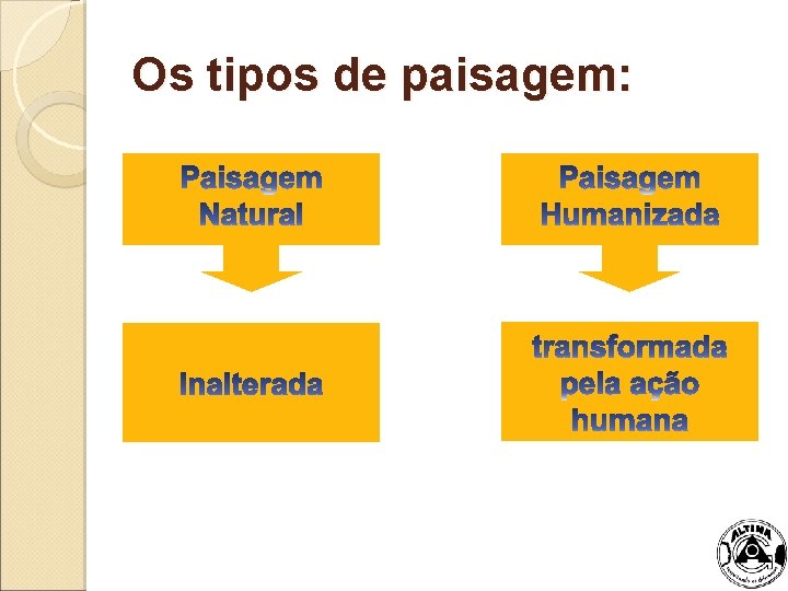 Os tipos de paisagem: 