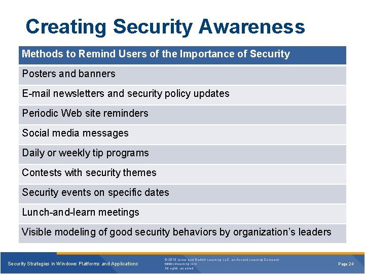 Creating Security Awareness Methods to Remind Users of the Importance of Security Posters and