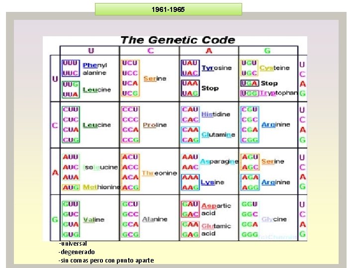 1961 -1965 -universal -degenerado -sin comas pero con punto aparte 