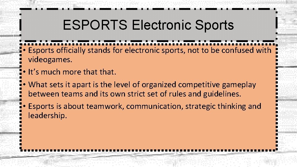 ESPORTS Electronic Sports • Esports officially stands for electronic sports, not to be confused ESPORTS Electronic Sports • Esports officially stands for electronic sports, not to be confused