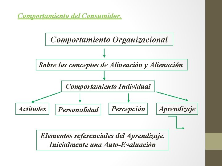 Comportamiento del Consumidor. Comportamiento Organizacional Sobre los conceptos de Alineación y Alienación Comportamiento Individual
