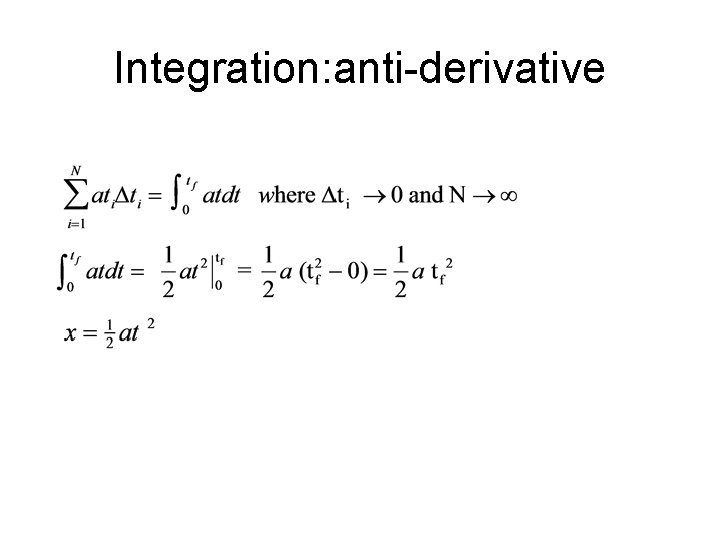 Integration: anti-derivative 