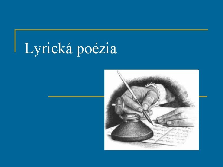 Lyrická poézia 