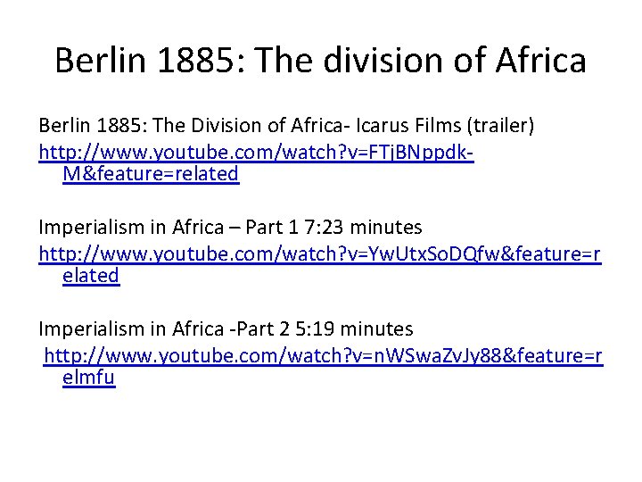 Berlin 1885: The division of Africa Berlin 1885: The Division of Africa- Icarus Films