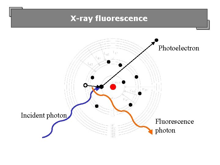 X-ray fluorescence Photoelectron Incident photon Fluorescence photon 