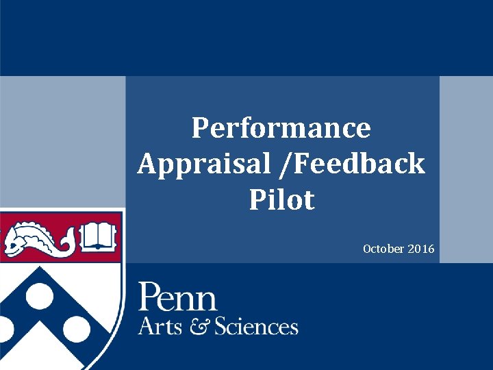 Performance Appraisal /Feedback Pilot October 2016 