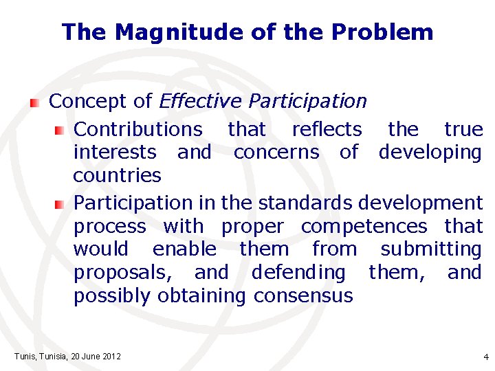 The Magnitude of the Problem Concept of Effective Participation Contributions that reflects the true