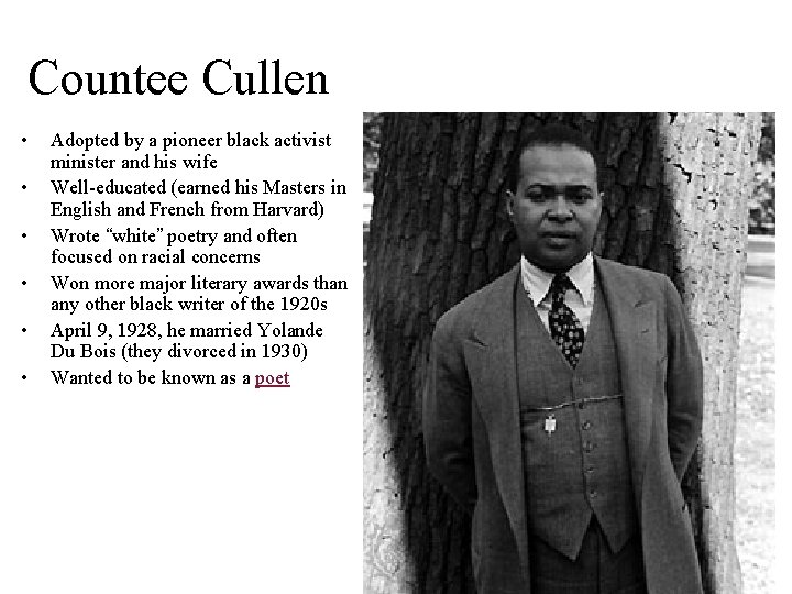 Countee Cullen • • • Adopted by a pioneer black activist minister and his