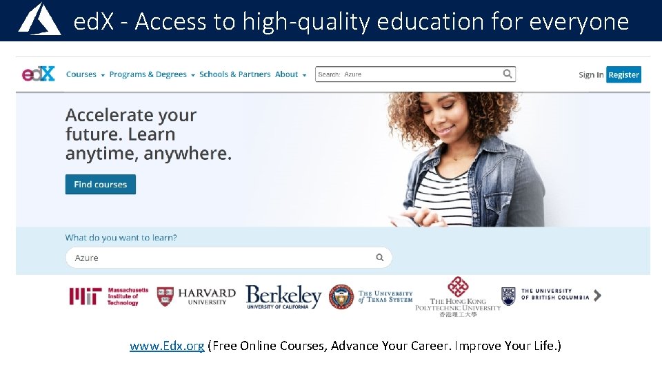 ed. X - Access to high-quality education for everyone www. Edx. org (Free Online