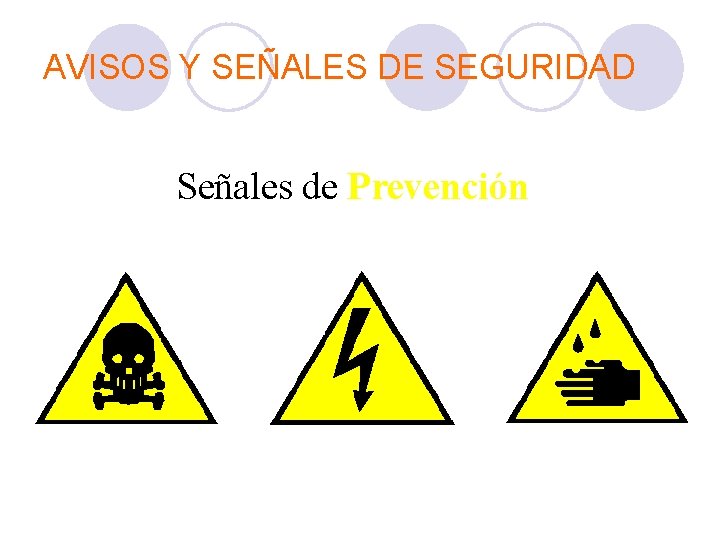 AVISOS Y SEÑALES DE SEGURIDAD Señales de Prevención 