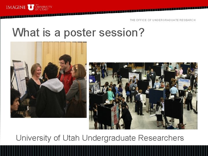 THE OFFICE OF UNDERGRADUATE RESEARCH What is a poster session? University of Utah Undergraduate