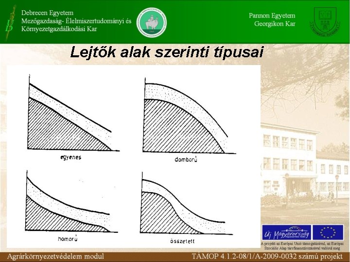 Lejtők alak szerinti típusai 