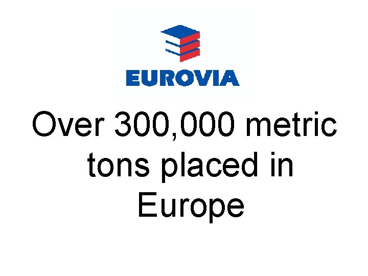 Over 300, 000 metric tons placed in Europe 