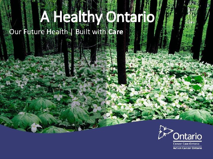 A Healthy Ontario Our Future Health | Built with Care 