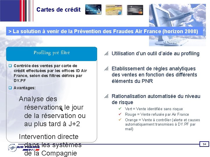 Cartes de crédit > La solution à venir de la Prévention des Fraudes Air