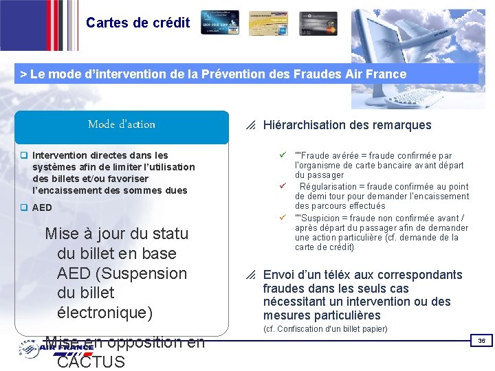 Cartes de crédit > Le mode d’intervention de la Prévention des Fraudes Air France