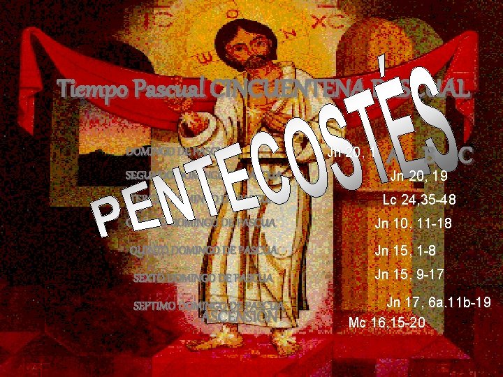 Tiempo Pascual CINCUENTENA PASCUAL DOMINGO DE PASCUA SEGUNDO DOMINGO DE PASCUA Jn 20, 1