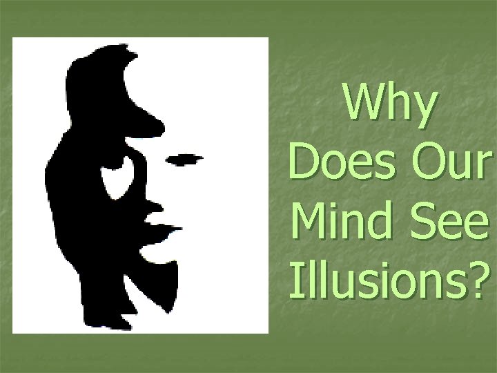 Why Does Our Mind See Illusions? 