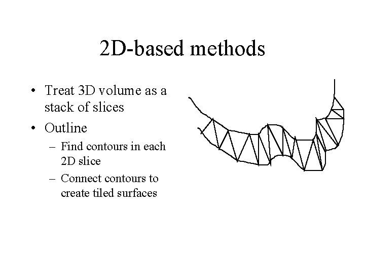 2 D-based methods • Treat 3 D volume as a stack of slices •