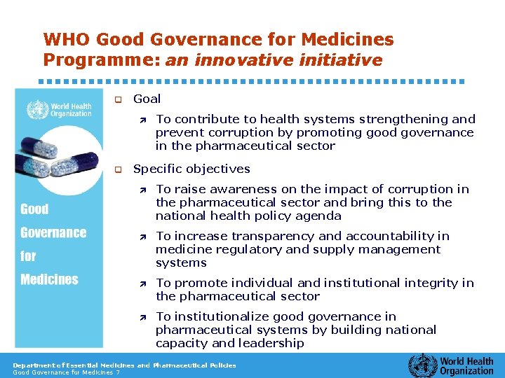 Who Good Governance For Medicines Programme Technical Briefing