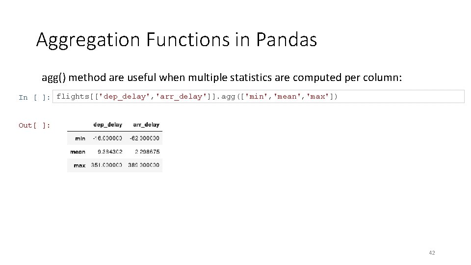 Aggregation Functions in Pandas agg() method are useful when multiple statistics are computed per