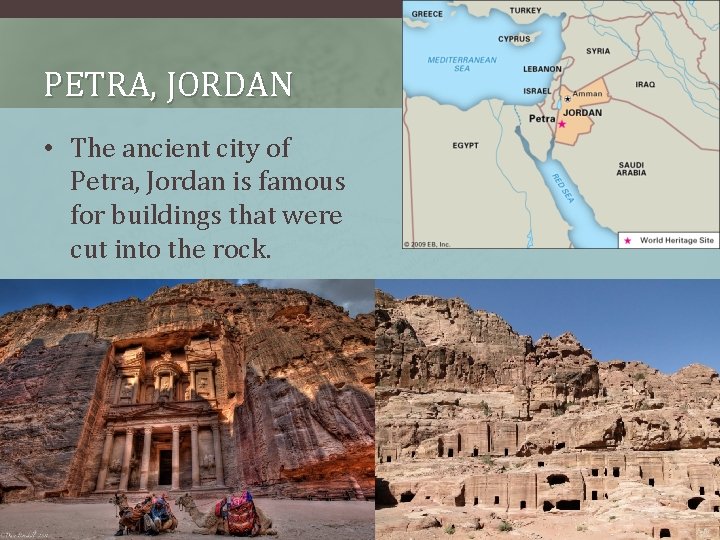 PETRA, JORDAN • The ancient city of Petra, Jordan is famous for buildings that