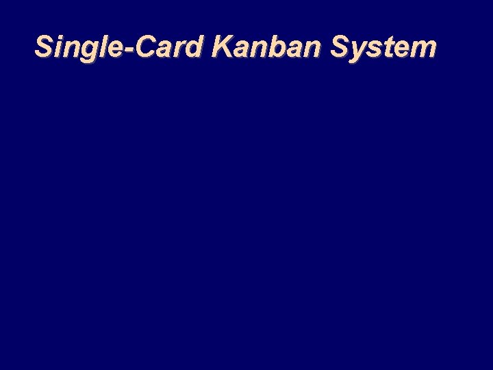 Single-Card Kanban System 