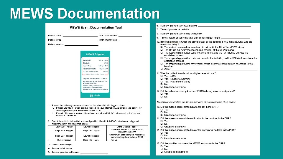MEWS Documentation MEWS Documentation