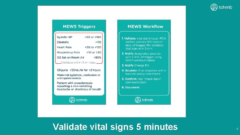Validate vital signs 5 minutes 6 6 Validate vital signs 5 minutes 6 6