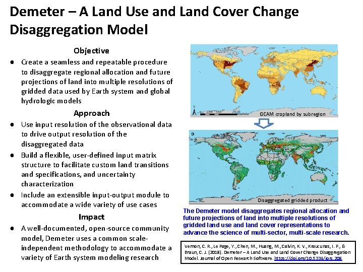 Demeter – A Land Use and Land Cover Change Disaggregation Model Objective ● Create