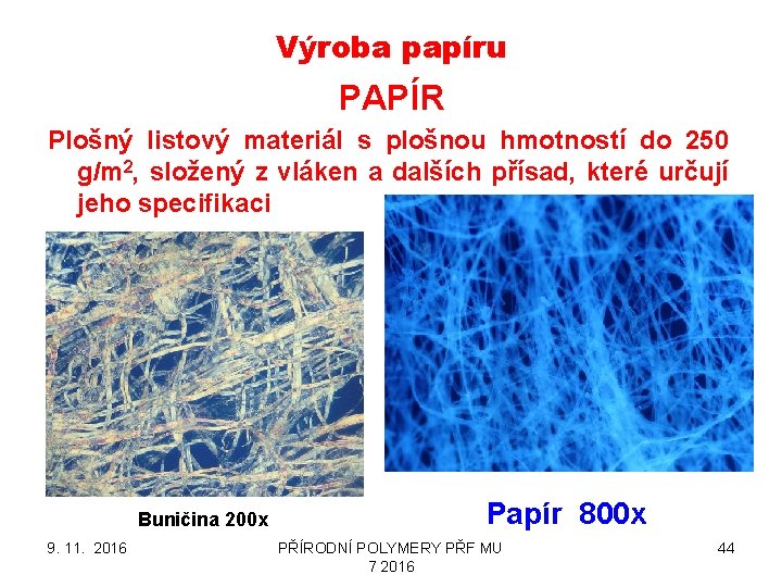 Výroba papíru PAPÍR Plošný listový materiál s plošnou hmotností do 250 g/m 2, složený