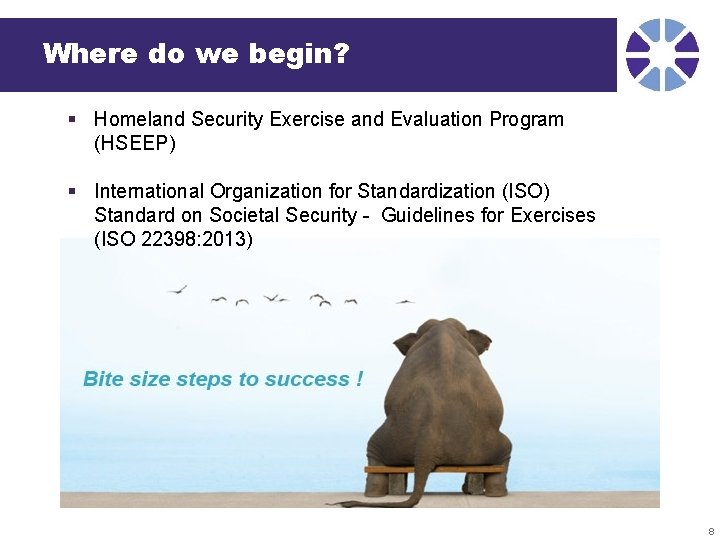 Where do we begin? § Homeland Security Exercise and Evaluation Program (HSEEP) § International