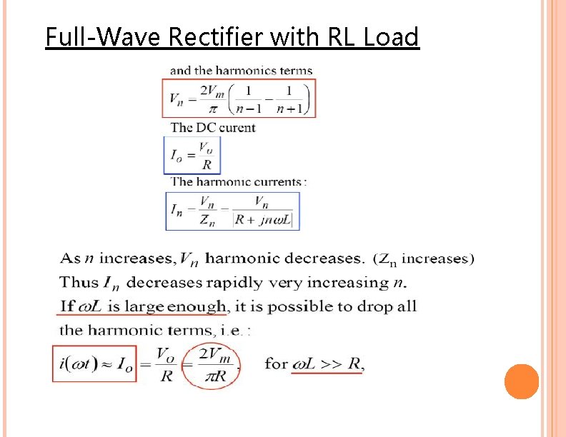 Full-Wave Rectifier with RL Load 