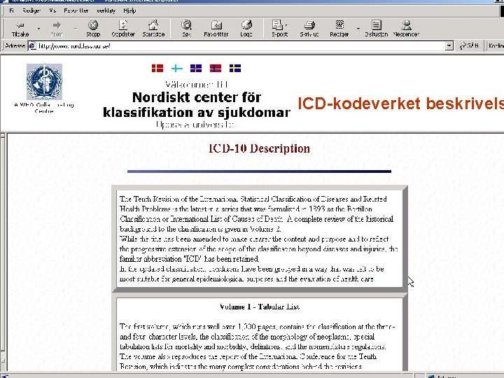 ICD-kodeverket beskrivels 