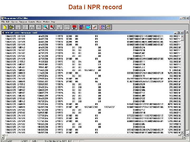 Data i NPR record 