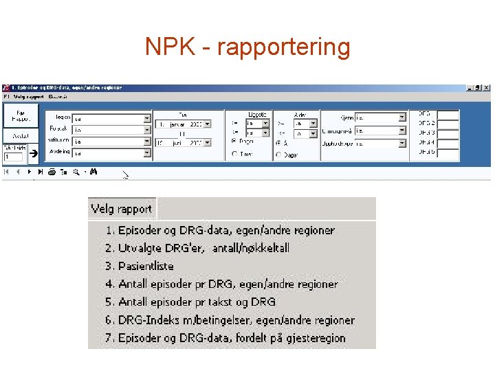 NPK - rapportering 