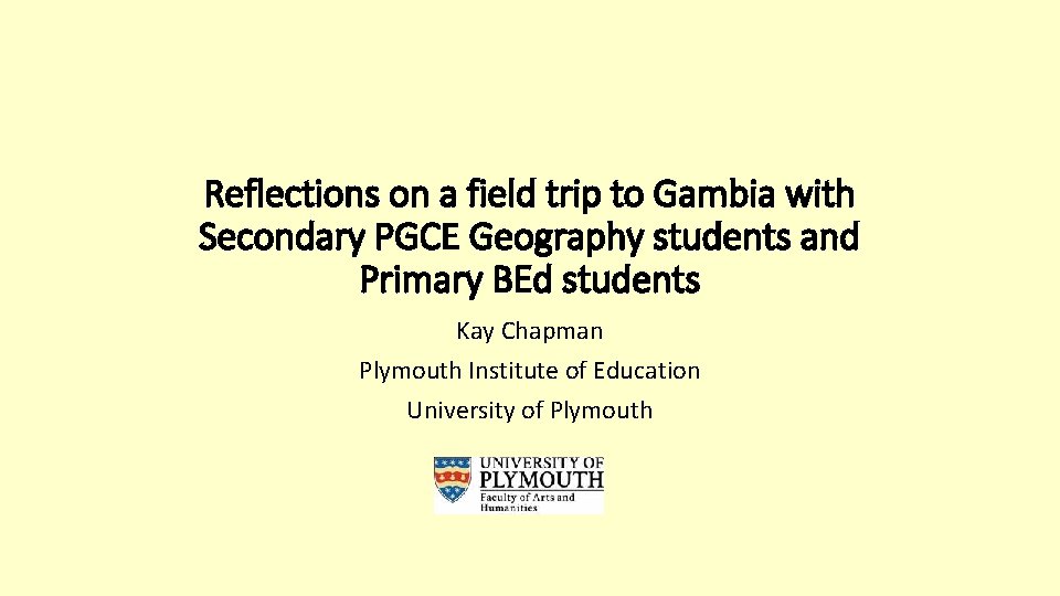 Reflections on a field trip to Gambia with Secondary PGCE Geography students and Primary