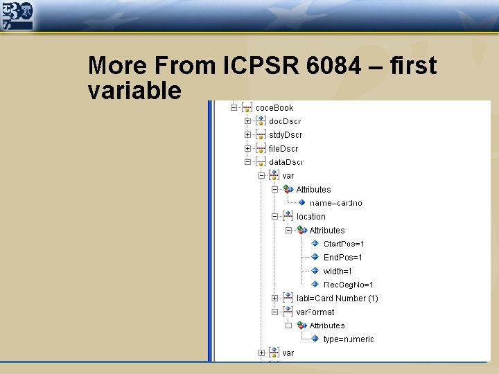 More From ICPSR 6084 – first variable 