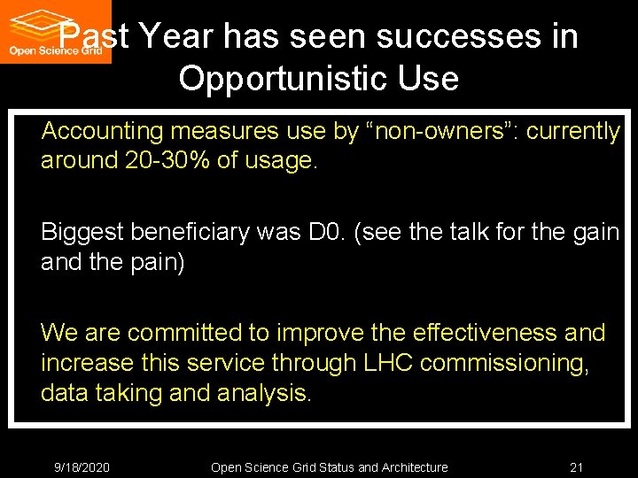 Past Year has seen successes in Opportunistic Use Accounting measures use by “non-owners”: currently Past Year has seen successes in Opportunistic Use Accounting measures use by “non-owners”: currently