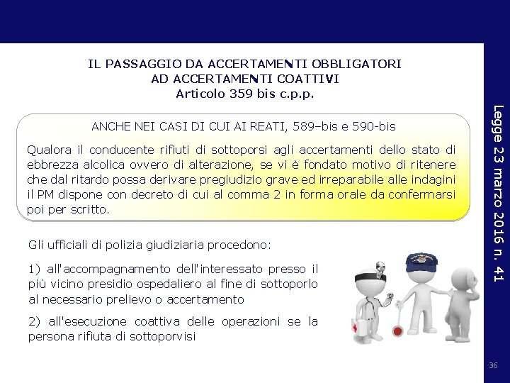 IL PASSAGGIO DA ACCERTAMENTI OBBLIGATORI AD ACCERTAMENTI COATTIVI Articolo 359 bis c. p. p.