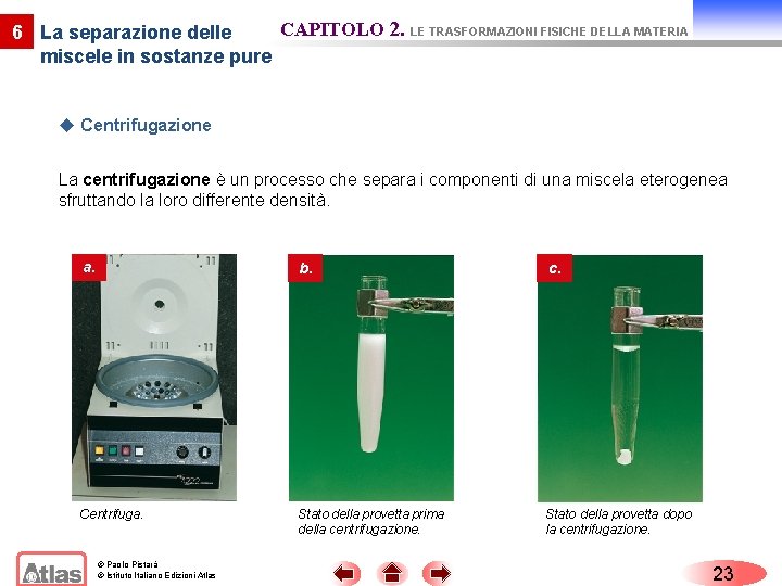 CAPITOLO 2. LE TRASFORMAZIONI FISICHE DELLA MATERIA 6 La separazione delle miscele in sostanze