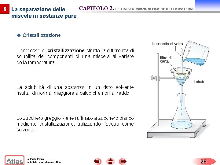 CAPITOLO 2. LE TRASFORMAZIONI FISICHE DELLA MATERIA 6 La separazione delle miscele in sostanze