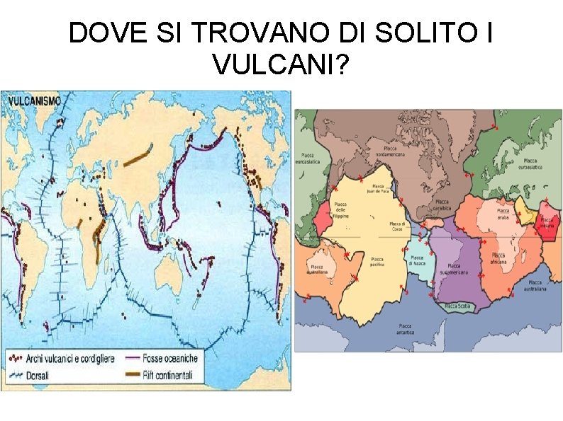 DOVE SI TROVANO DI SOLITO I VULCANI? DOVE SI TROVANO DI SOLITO I VULCANI?