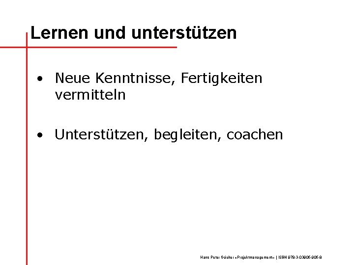 Lernen und unterstützen • Neue Kenntnisse, Fertigkeiten vermitteln • Unterstützen, begleiten, coachen Hans Peter